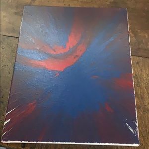 Spin art red and blue